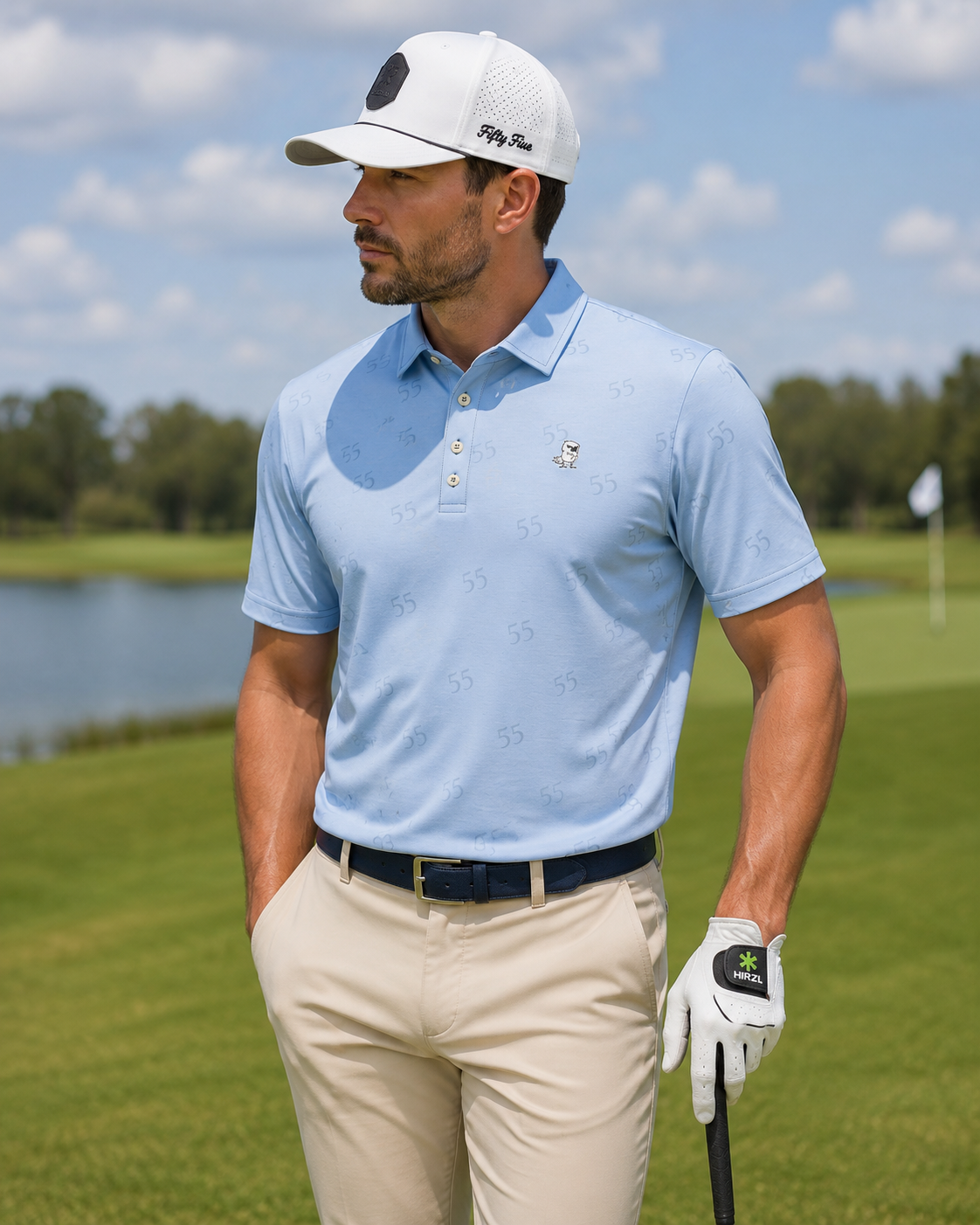 Low Low: Chasing 55 Sky Blue | Polo shirt (slim fit)