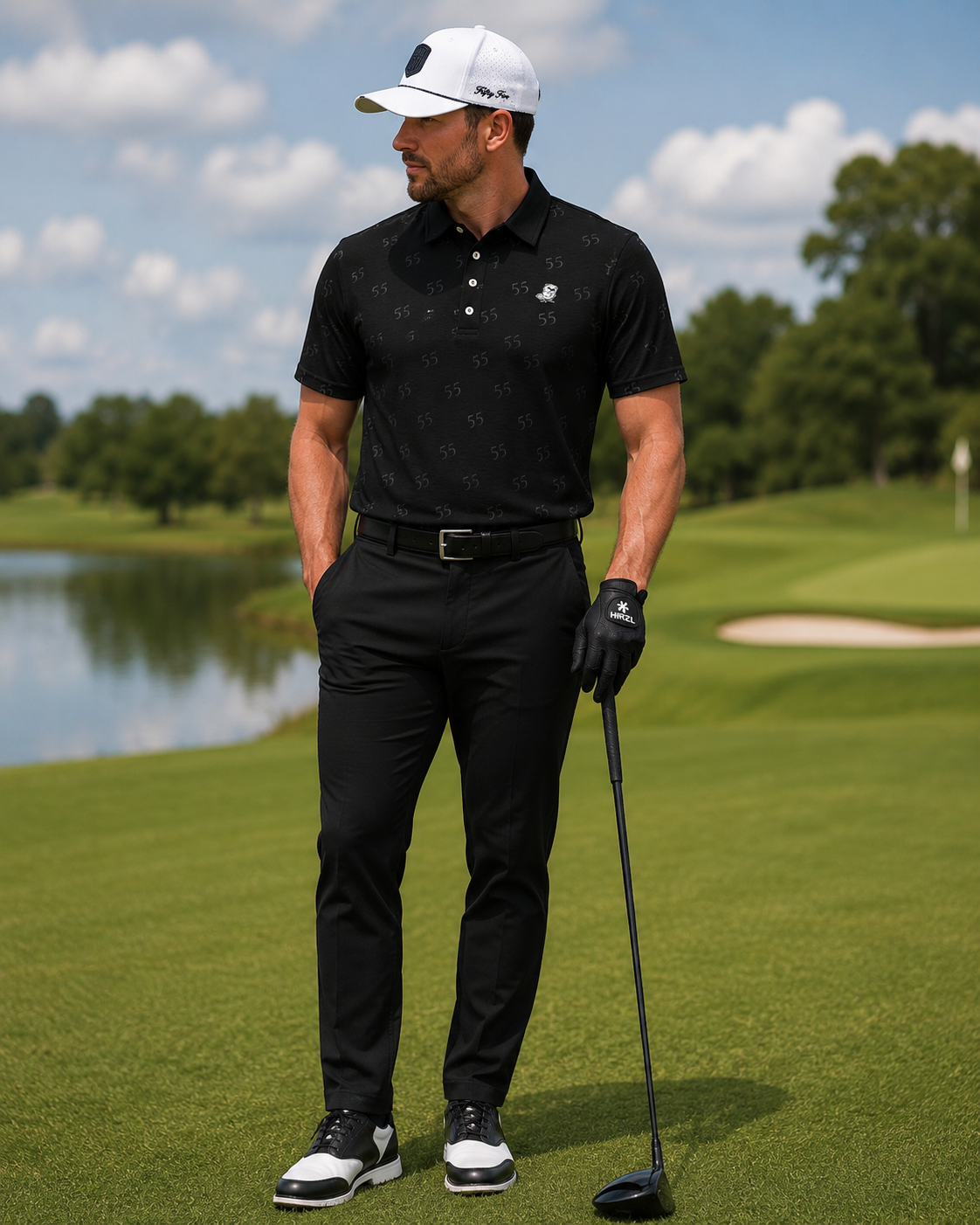 Low Low: Chasing 55 Black | Polo shirt (slim fit)